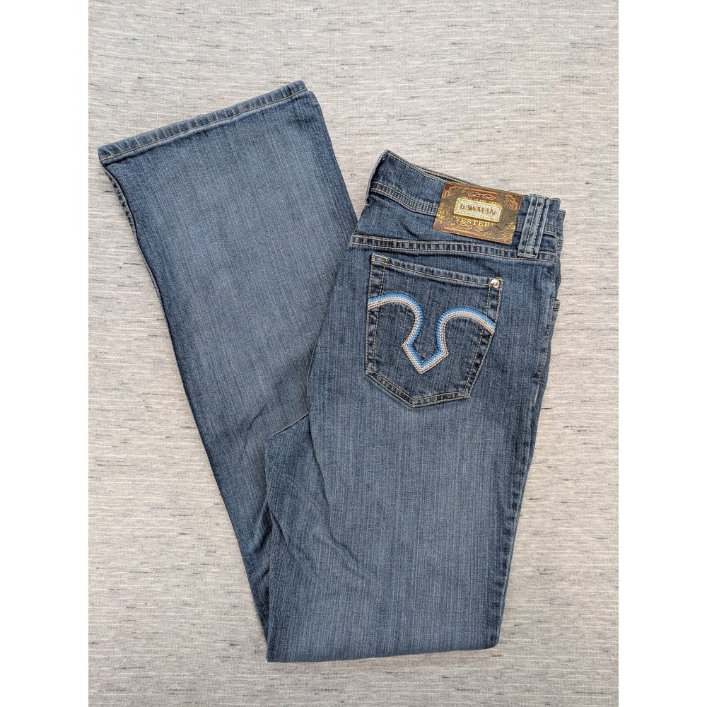 Lawman Western‎ Jeans Womens 11 Blue Bootcut Stretch Embroidered Pockets Denim